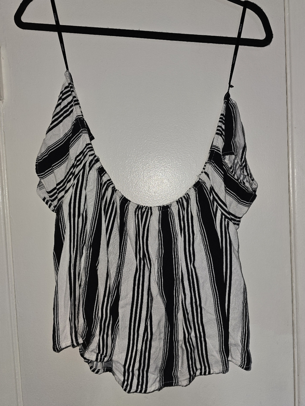 Forever 21 Black & White Striped Off-Shoulder Blouse